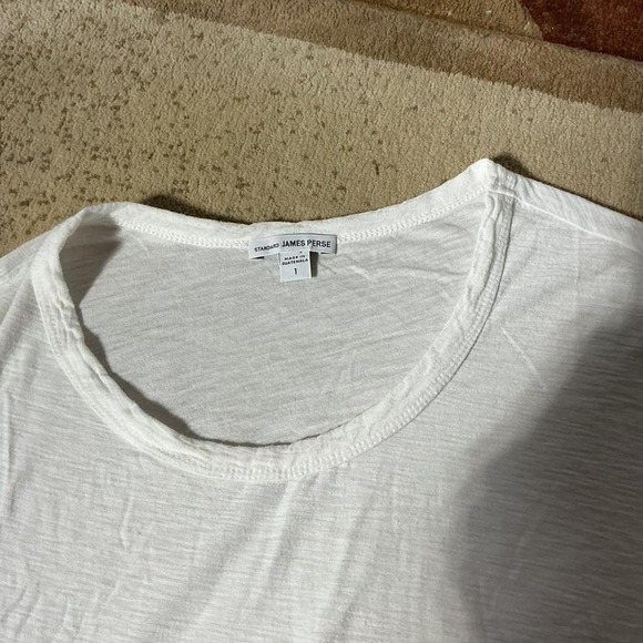 James Perse White Cotton Modal Slub Muscle Tank Top WSVH3612CU Size 1 - Picture 4 of 6